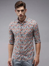 Men White Printed Casual Shirt-OMANPRINT-1567-White